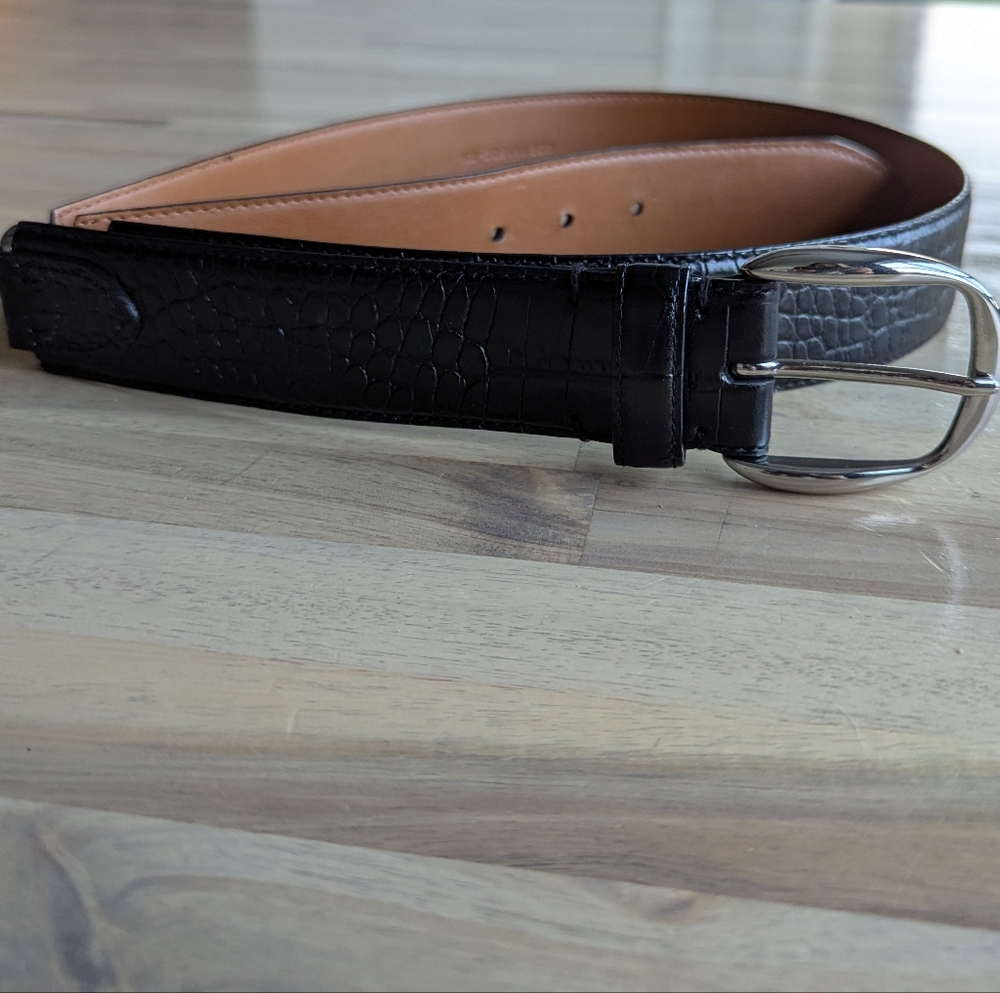 LAUREN Ralph‎ Lauren Leather Croc Embossed Women's Belt (Size XL)